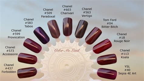 chanel nail|Chanel nails color chart.